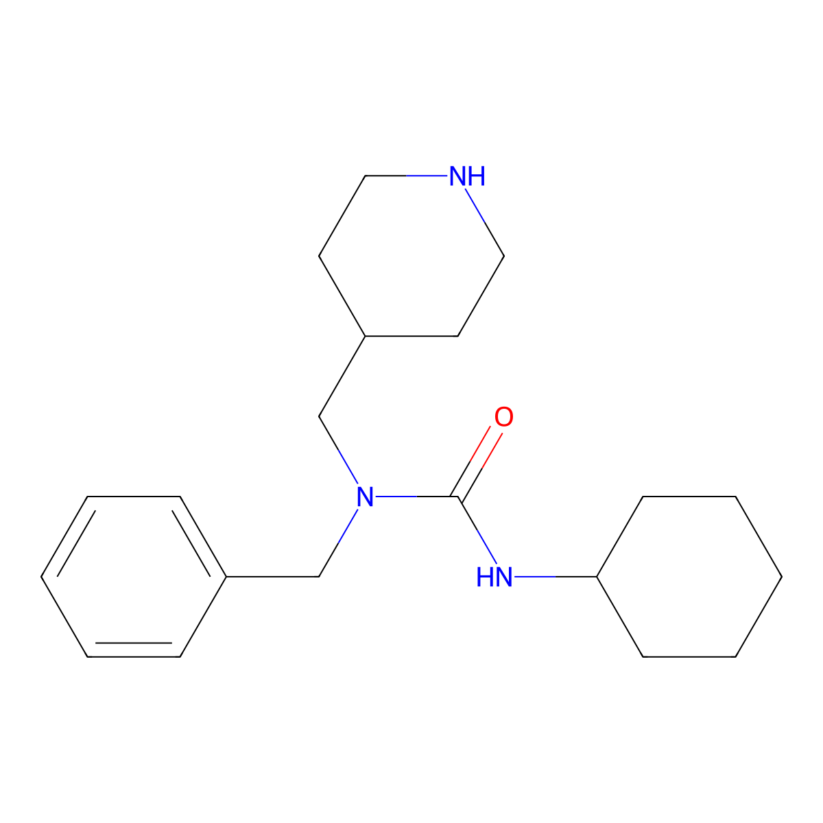 1-Benzyl-3-cyclohexyl-1-(piperidin-4-ylmethyl)urea molecular structure, CAS 1629138-41-5