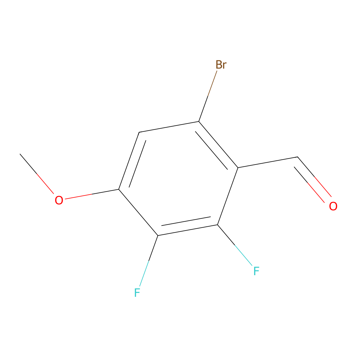 6-Bromo-2,3-difluoro-4-methoxybenzaldehyde molecular structure, CAS 1629140-97-1