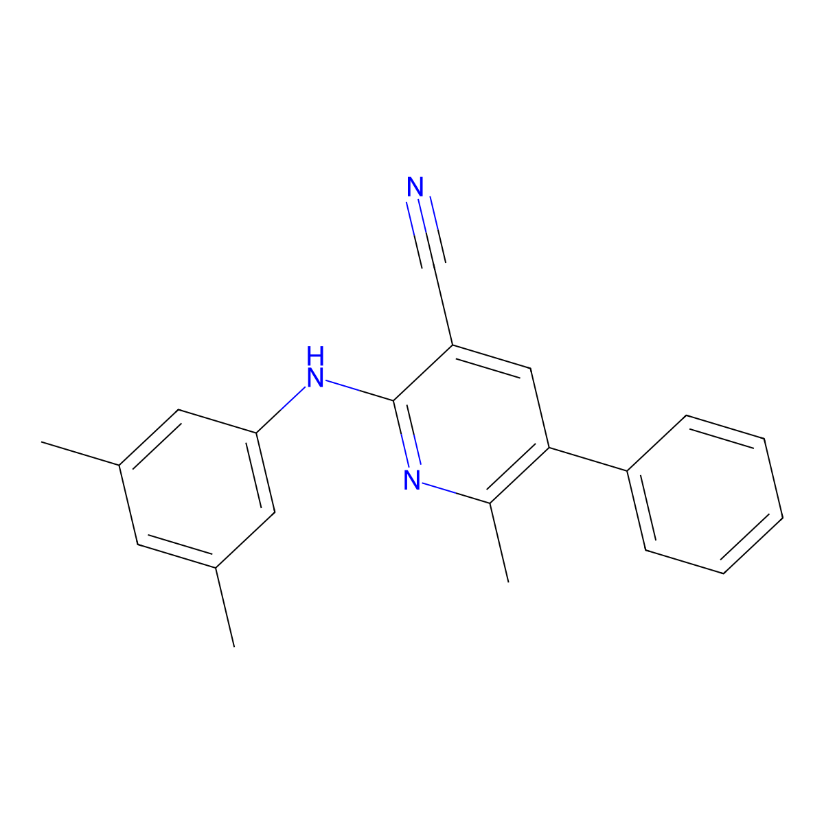 2-(3,5-Dimethylanilino)-6-methyl-5-phenylpyridine-3-carbonitrile molecular structure, CAS 1629160-83-3