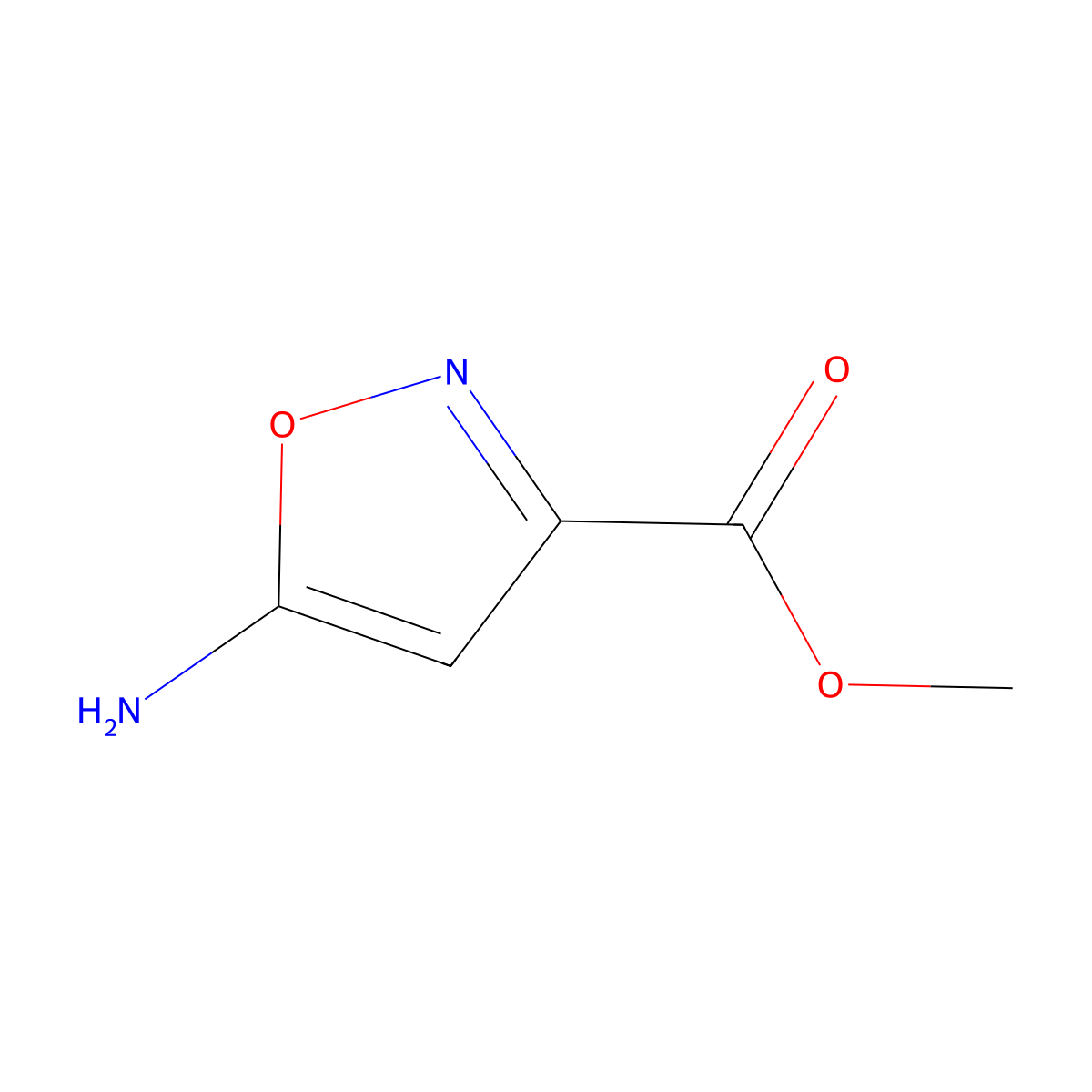 Methyl 5-aminoisoxazole-3-carboxylate molecular structure, CAS 1629161-40-5