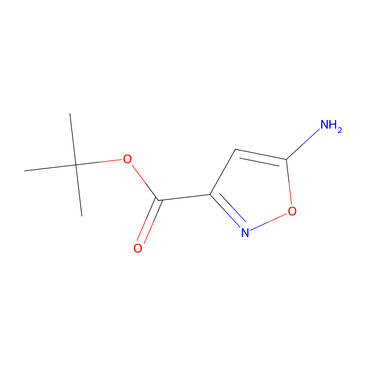 Tert-butyl 5-amino-1,2-oxazole-3-carboxylate molecular structure, CAS 1629161-41-6