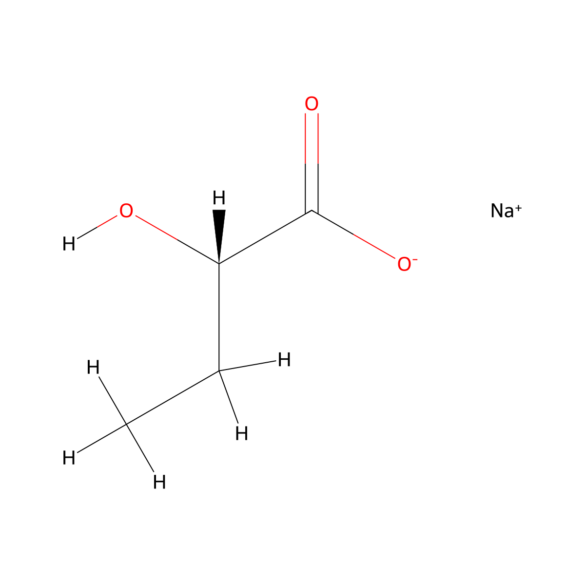 (S)-2-Hydroxybutyric acid sodium salt molecular structure, CAS 1629168-61-1