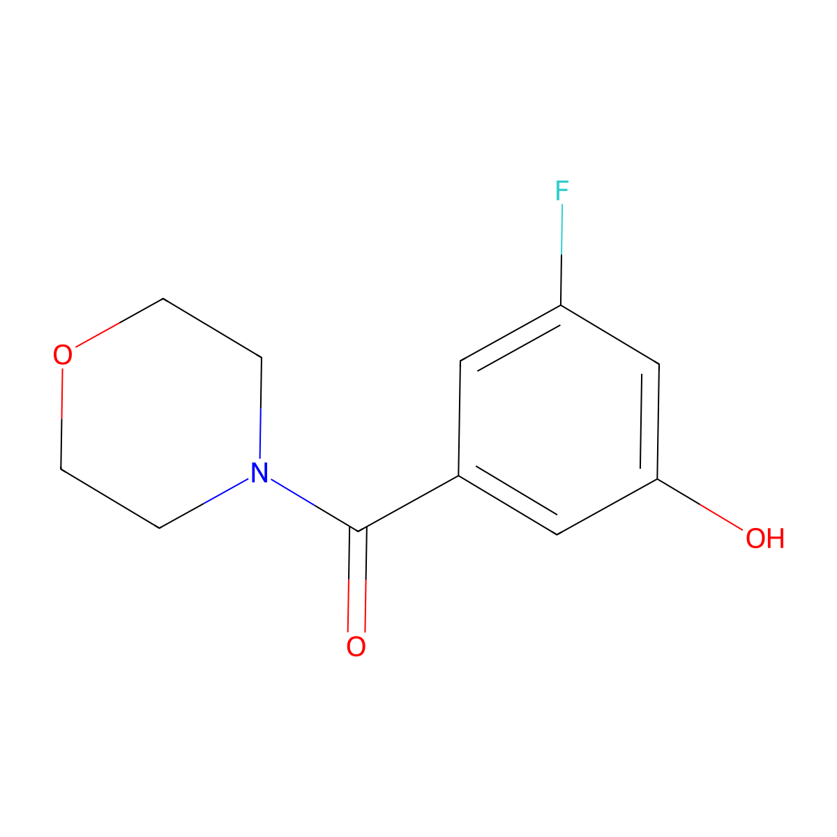 3-Fluoro-5-[(morpholin-4-yl)carbonyl]phenol molecular structure, CAS 1629171-72-7