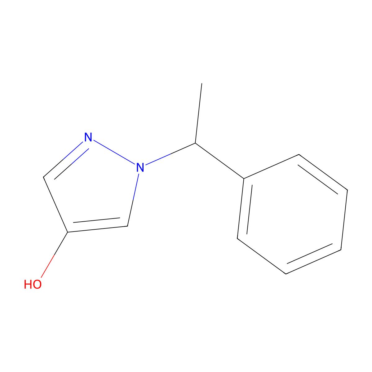 1-(1-Phenyl-ethyl)-1H-pyrazol-4-ol molecular structure, CAS 1629171-80-7