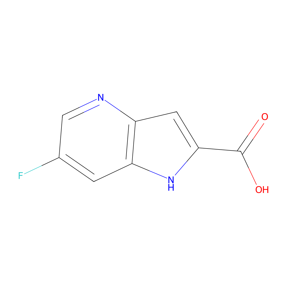 6-fluoro-1H-pyrrolo[3,2-b]pyridine-2-carboxylic acid molecular structure, CAS 1629177-07-6