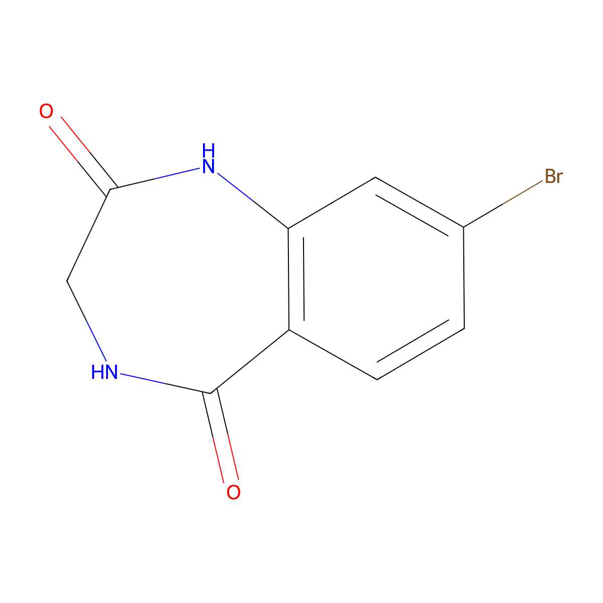 8-bromo-2,3,4,5-tetrahydro-1H-1,4-benzodiazepine-2,5-dione molecular structure, CAS 1629195-38-5