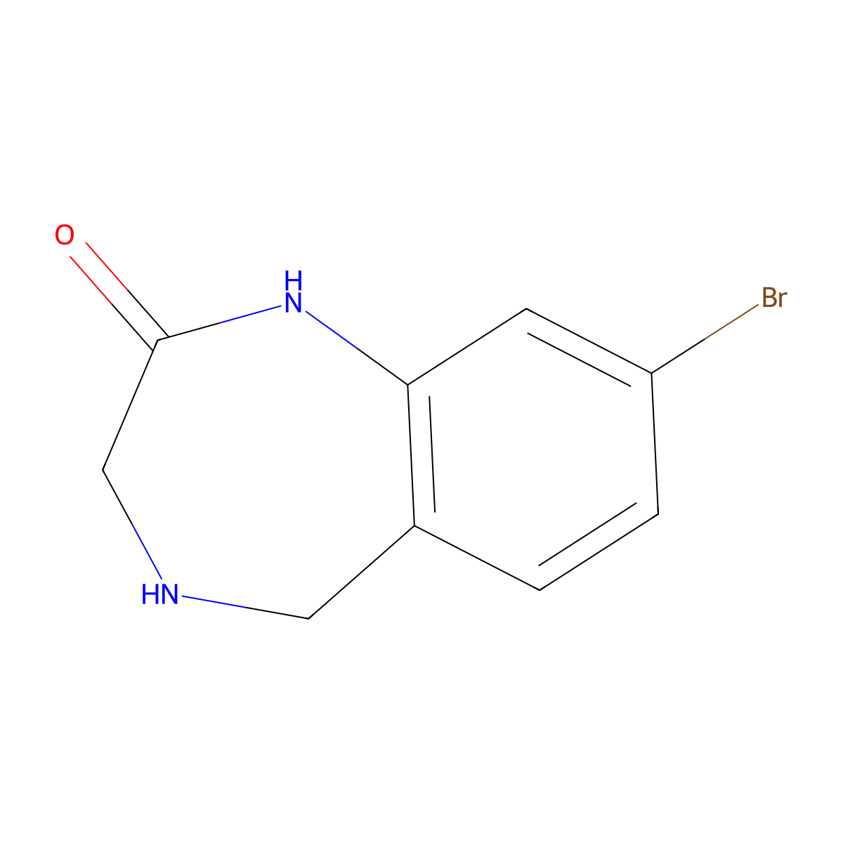 8-bromo-2,3,4,5-tetrahydro-1H-1,4-benzodiazepin-2-one molecular structure, CAS 1629195-56-7