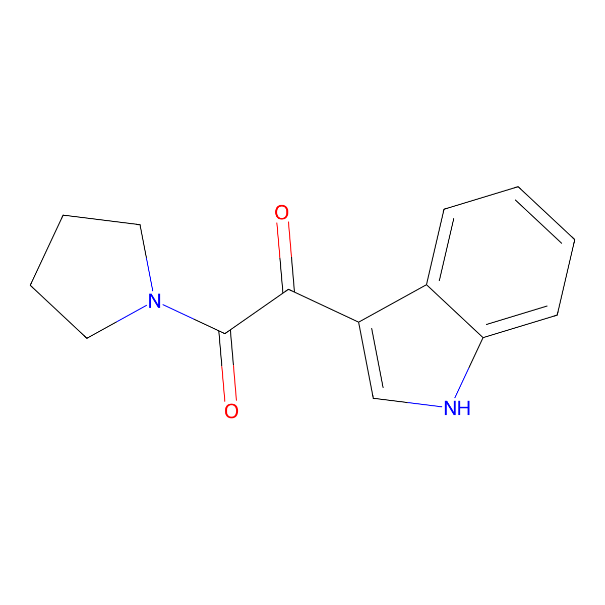 1-(1H-indol-3-yl)-2-pyrrolidin-1-ylethane-1,2-dione molecular structure, CAS 16292-55-0