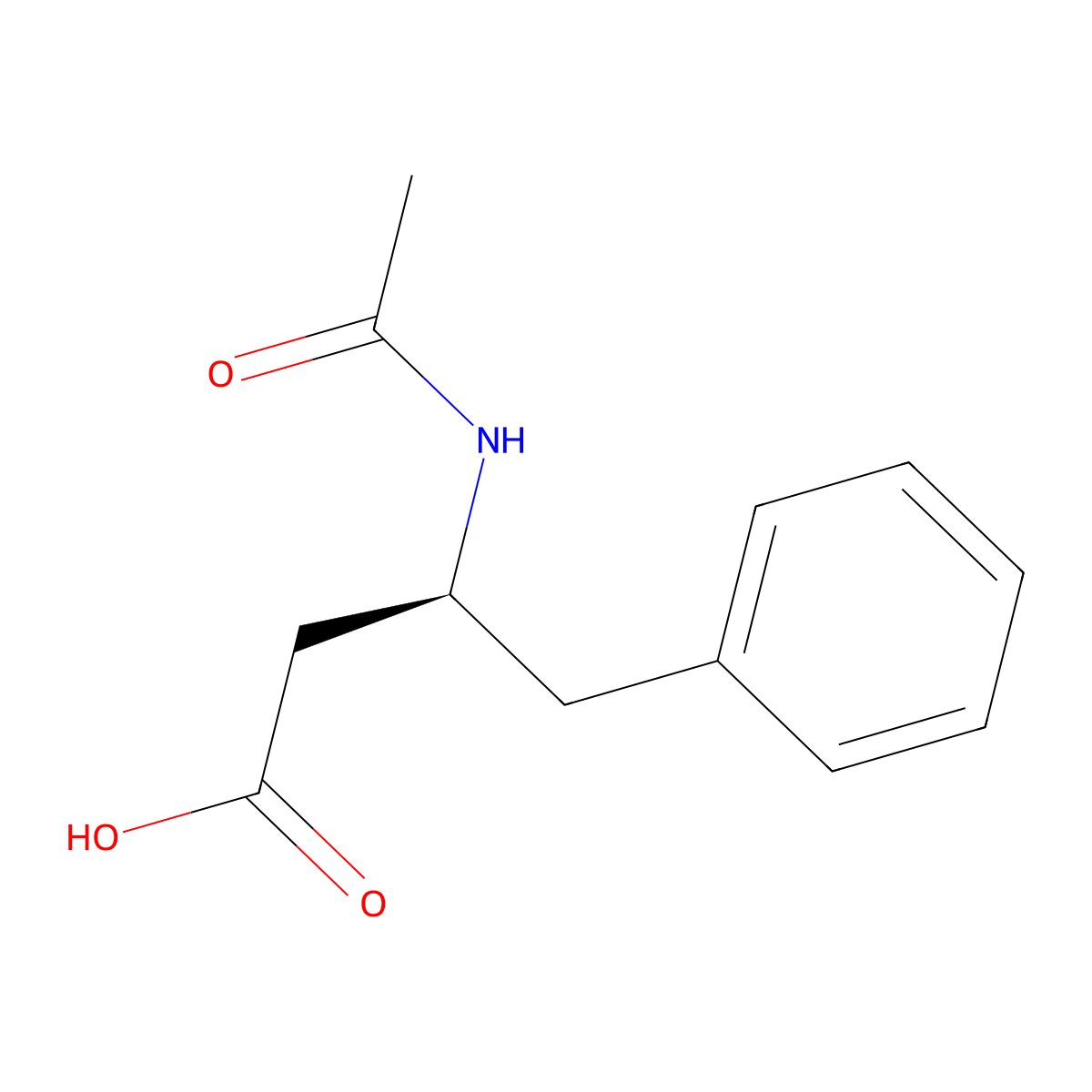 (3S)-3-acetamido-4-phenylbutanoic acid molecular structure, CAS 162921-79-1