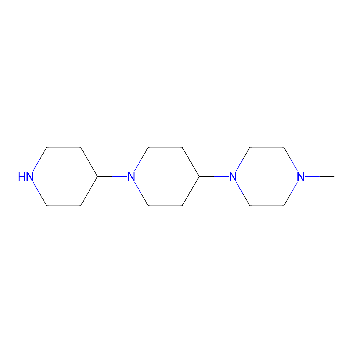 1-Methyl-4-(1-(4-piperidyl)-4-piperidyl)piperazine molecular structure, CAS 1629218-99-0