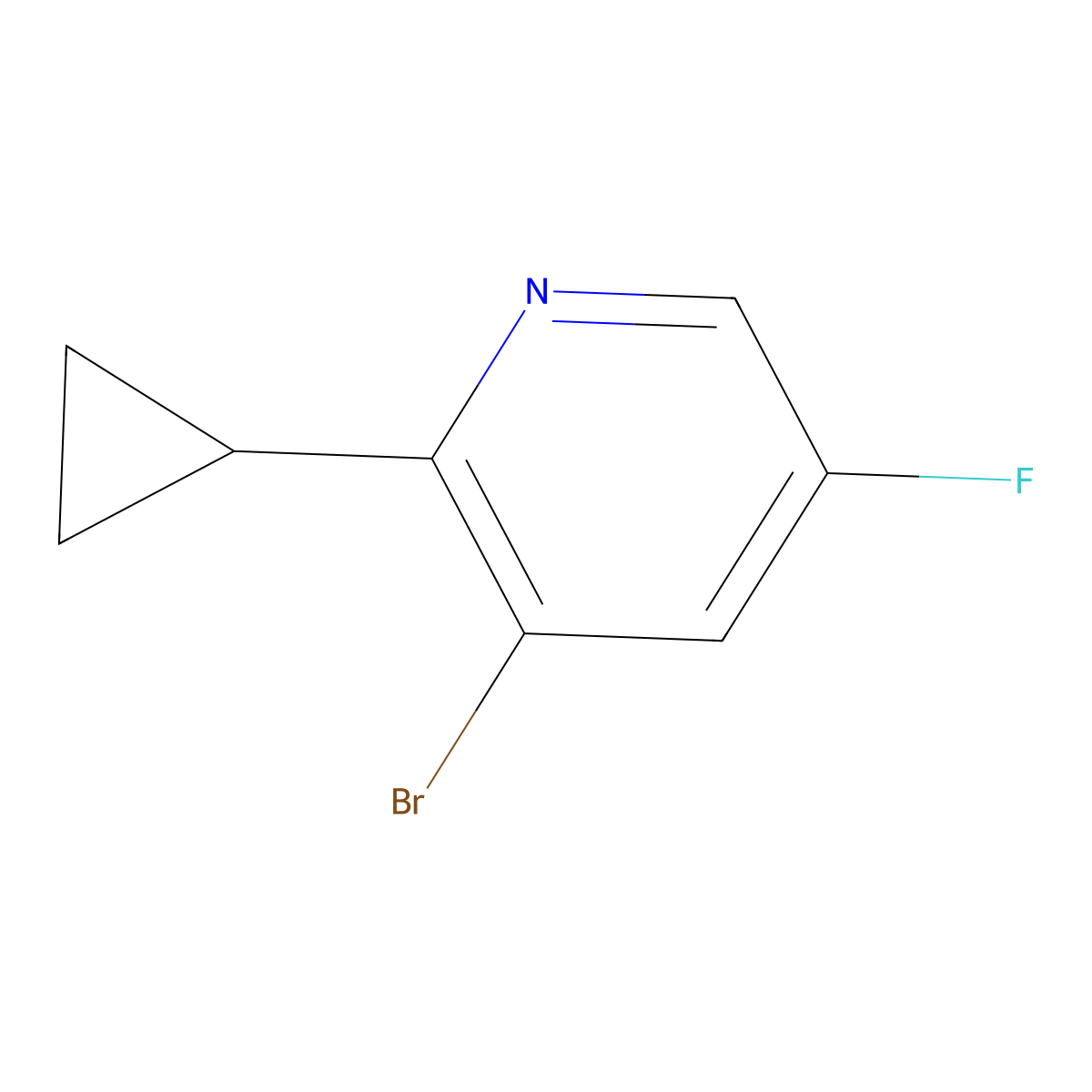3-Bromo-2-cyclopropyl-5-fluoropyridine molecular structure, CAS 1629238-50-1