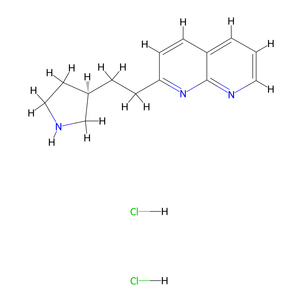 (R)-2-(2-(pyrrolidin-3-yl)ethyl)-1,8-naphthyridine dihydrochloride molecular structure, CAS 1629249-43-9