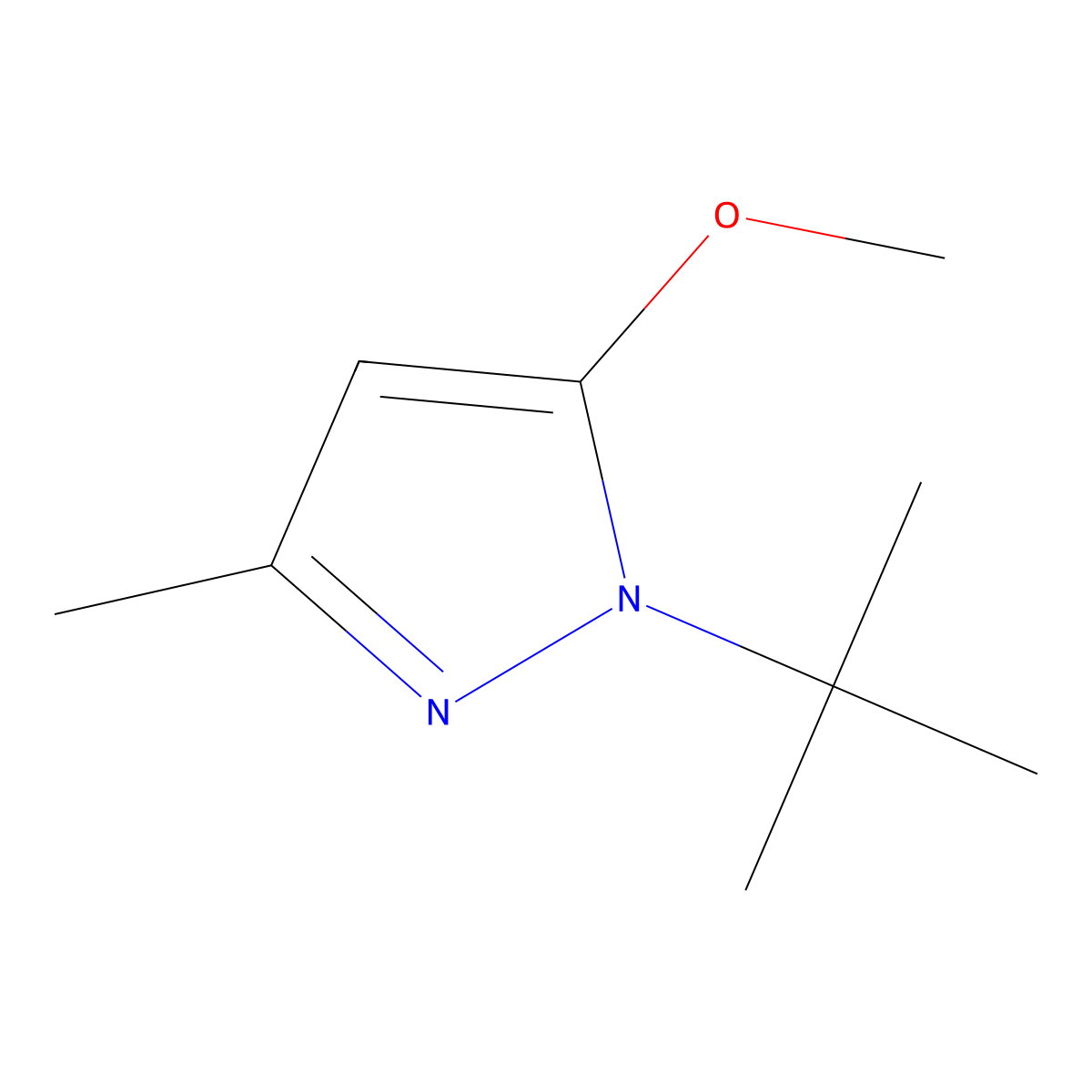 1-tert-butyl-5-methoxy-3-methyl-1H-pyrazole molecular structure, CAS 1629256-07-0