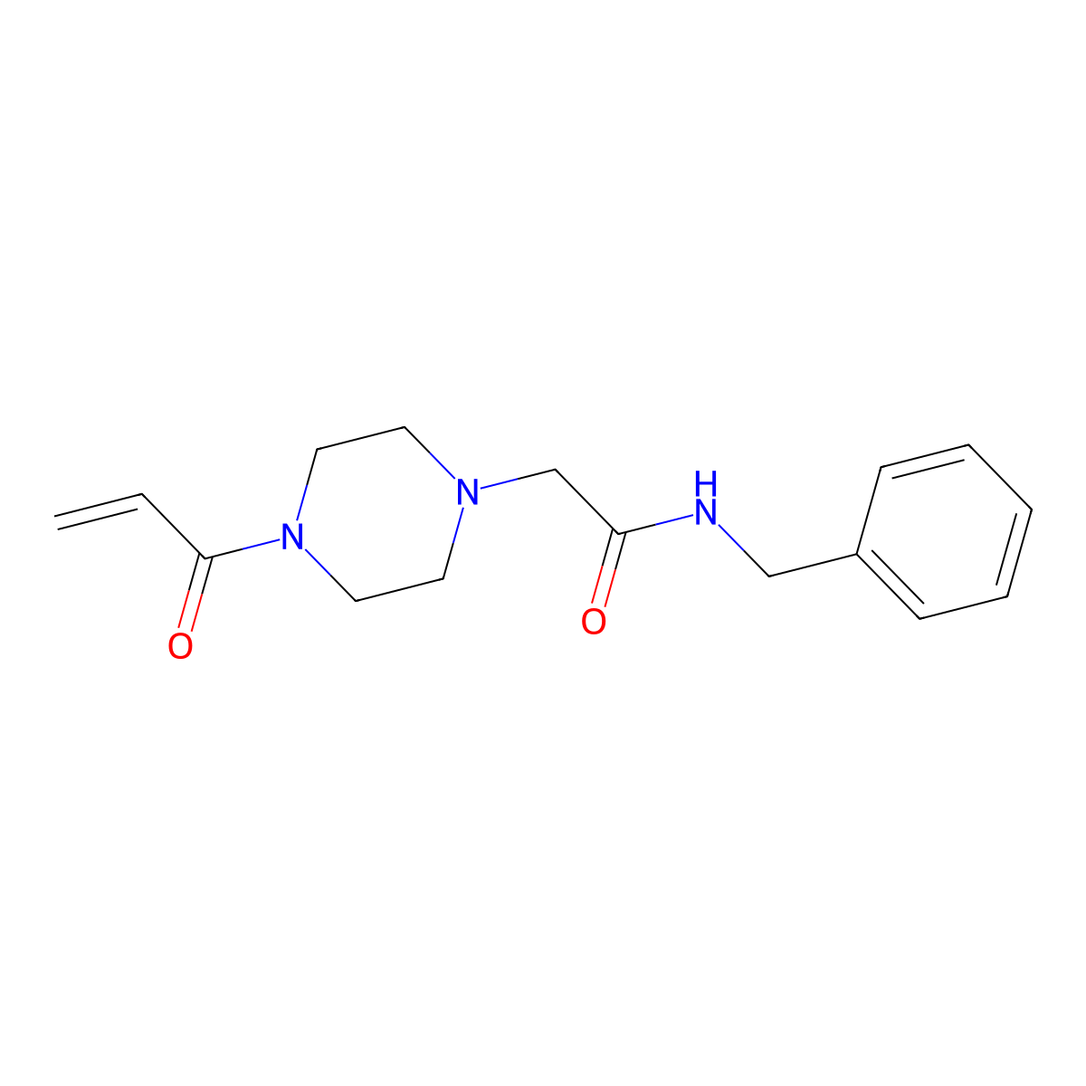 N-Benzyl-2-(4-prop-2-enoylpiperazin-1-yl)acetamide molecular structure, CAS 1629267-43-1