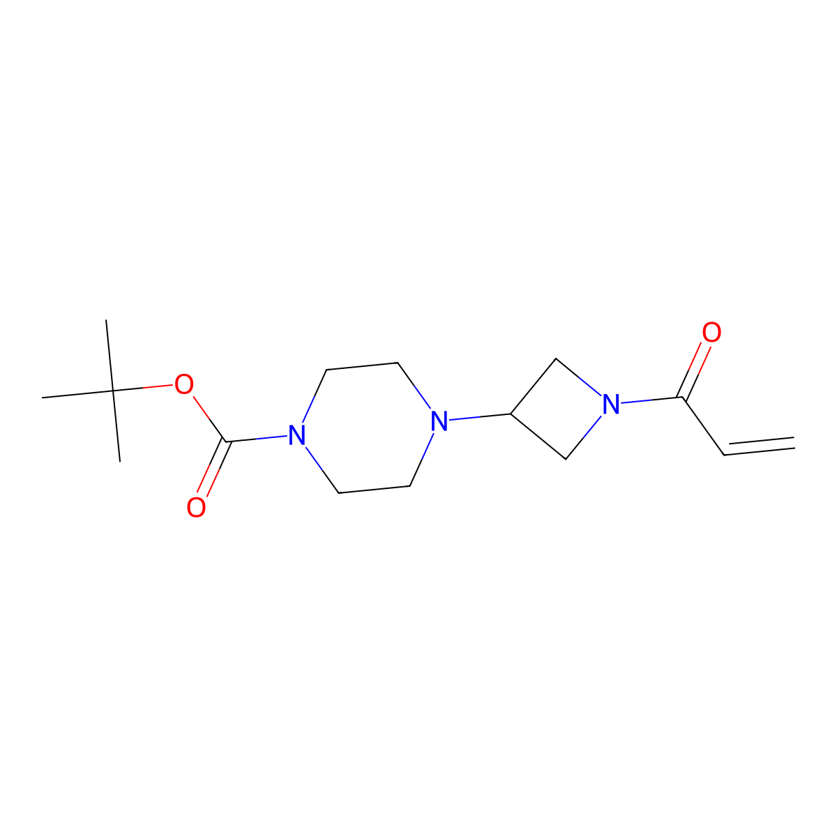 Tert-butyl 4-[1-(prop-2-enoyl)azetidin-3-yl]piperazine-1-carboxylate molecular structure, CAS 1629268-75-2