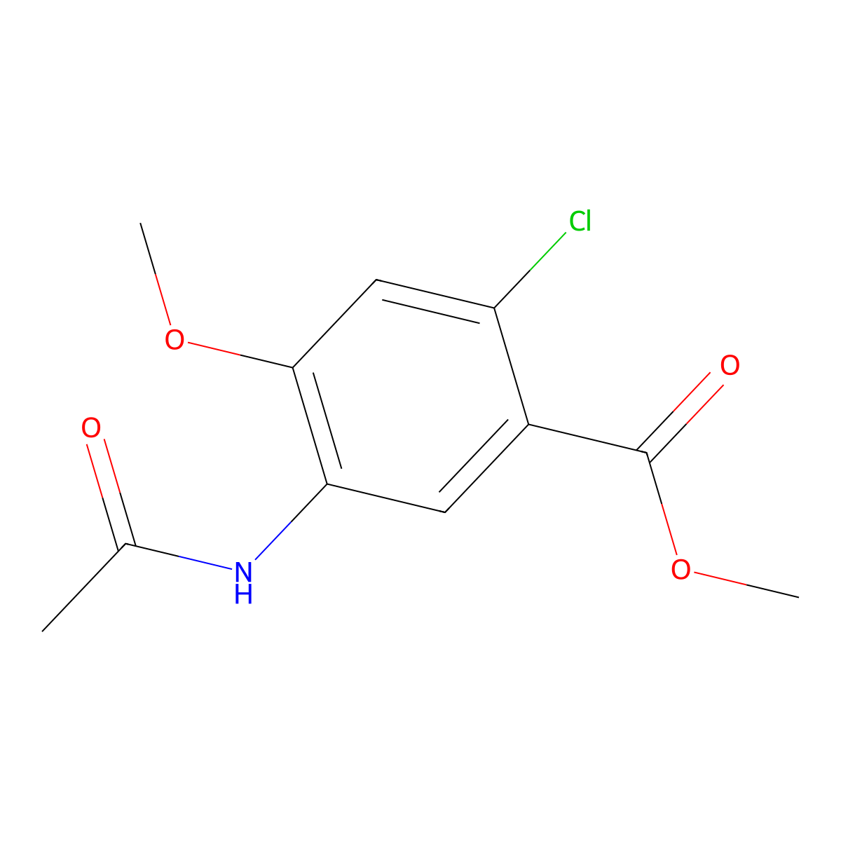 Methyl 5-acetamido-2-chloro-4-methoxybenzoate molecular structure, CAS 1629269-87-9