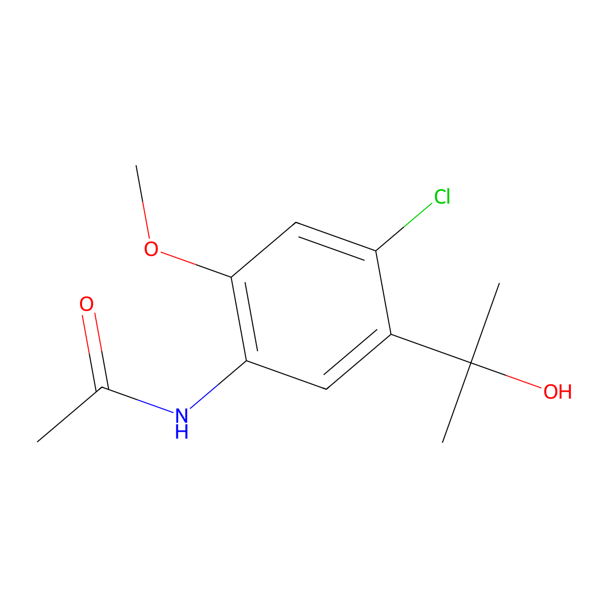 N-[4-Chloro-5-(1-hydroxy-1-methylethyl)-2-methoxyphenyl]acetamide molecular structure, CAS 1629269-88-0