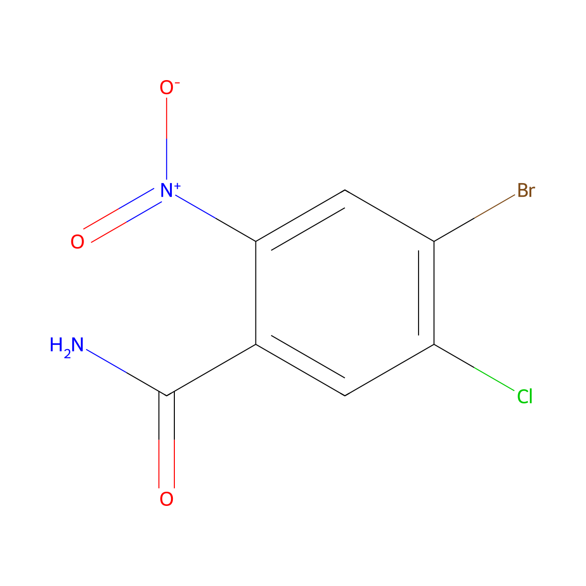 4-Bromo-5-chloro-2-nitrobenzamide molecular structure, CAS 1629270-60-5