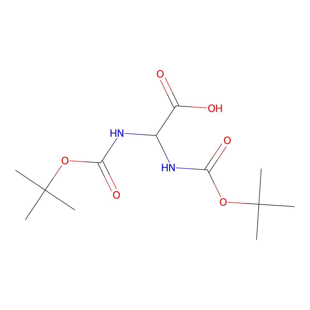 2,2-Bis({[(tert-butoxy)carbonyl]amino})aceticacid molecular structure, CAS 1629271-25-5