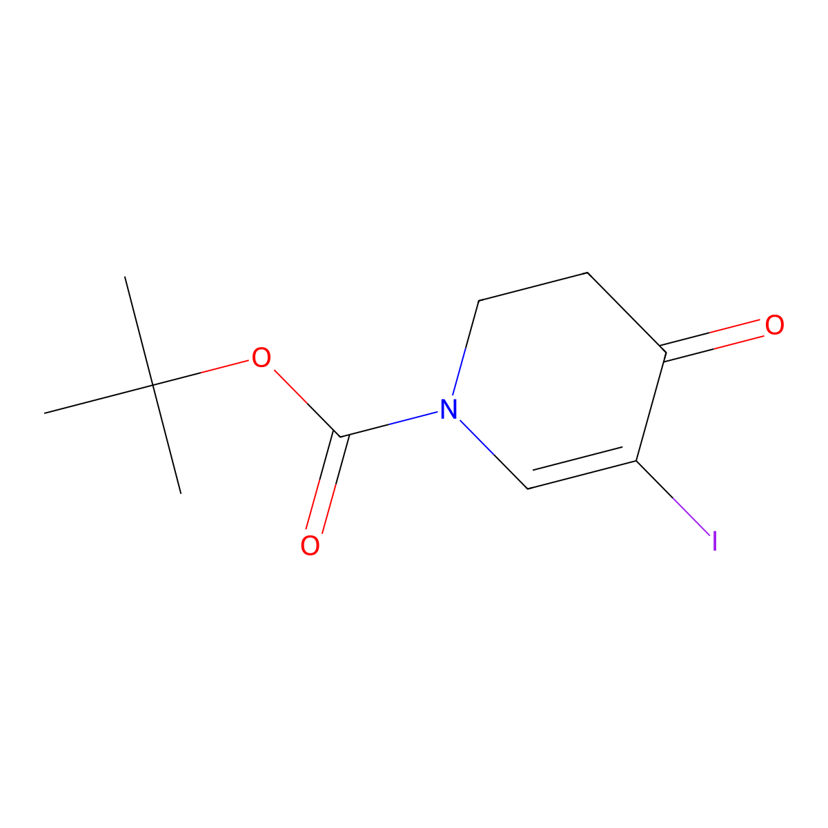 tert-Butyl 5-iodo-4-oxo-3,4-dihydropyridine-1(2H)-carboxylate molecular structure, CAS 1629276-60-3