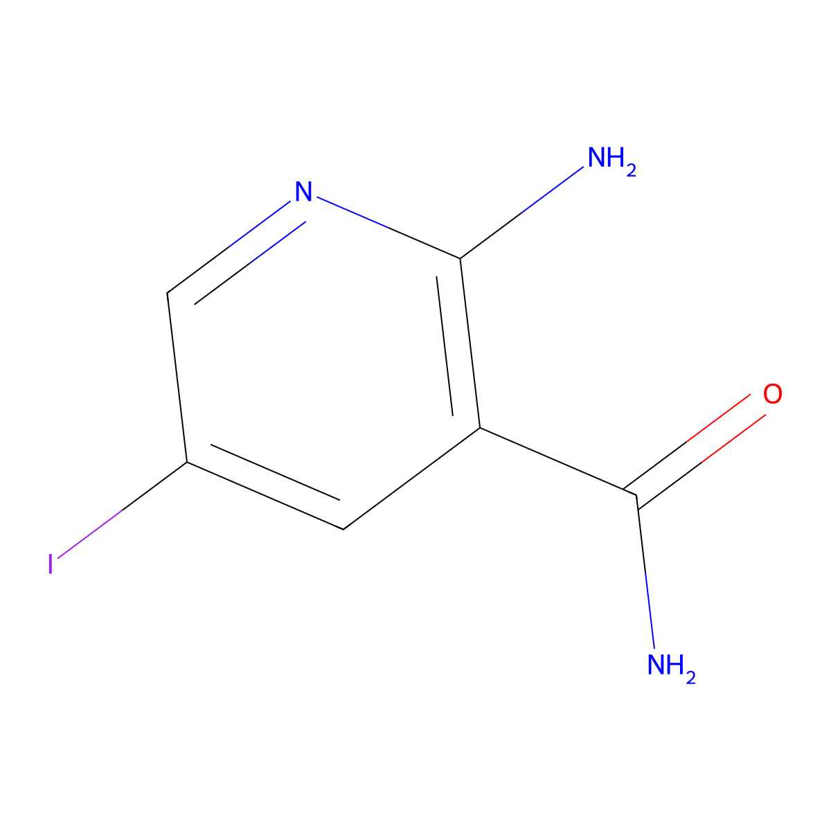 2-Amino-5-iodonicotinamide molecular structure, CAS 1629278-26-7