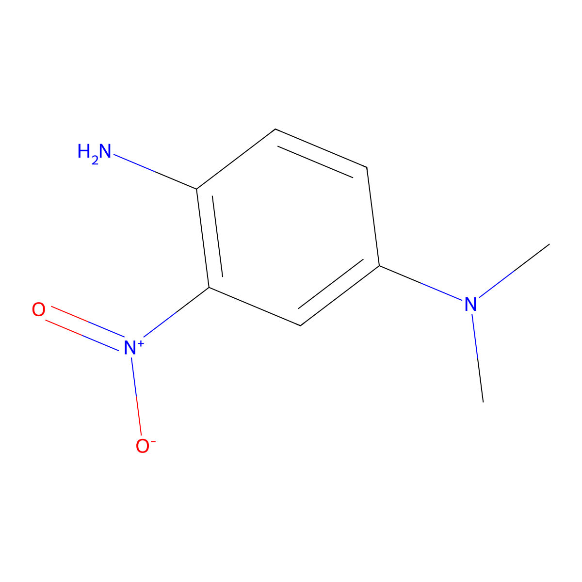 4-Amino-N,N-dimethyl-3-nitroaniline molecular structure, CAS 16293-12-2