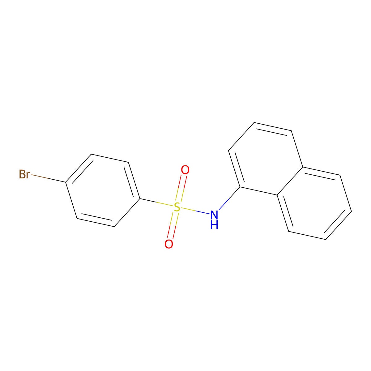 4-Bromo-N-(1-naphthyl)benzenesulfonamide molecular structure, CAS 16293-92-8