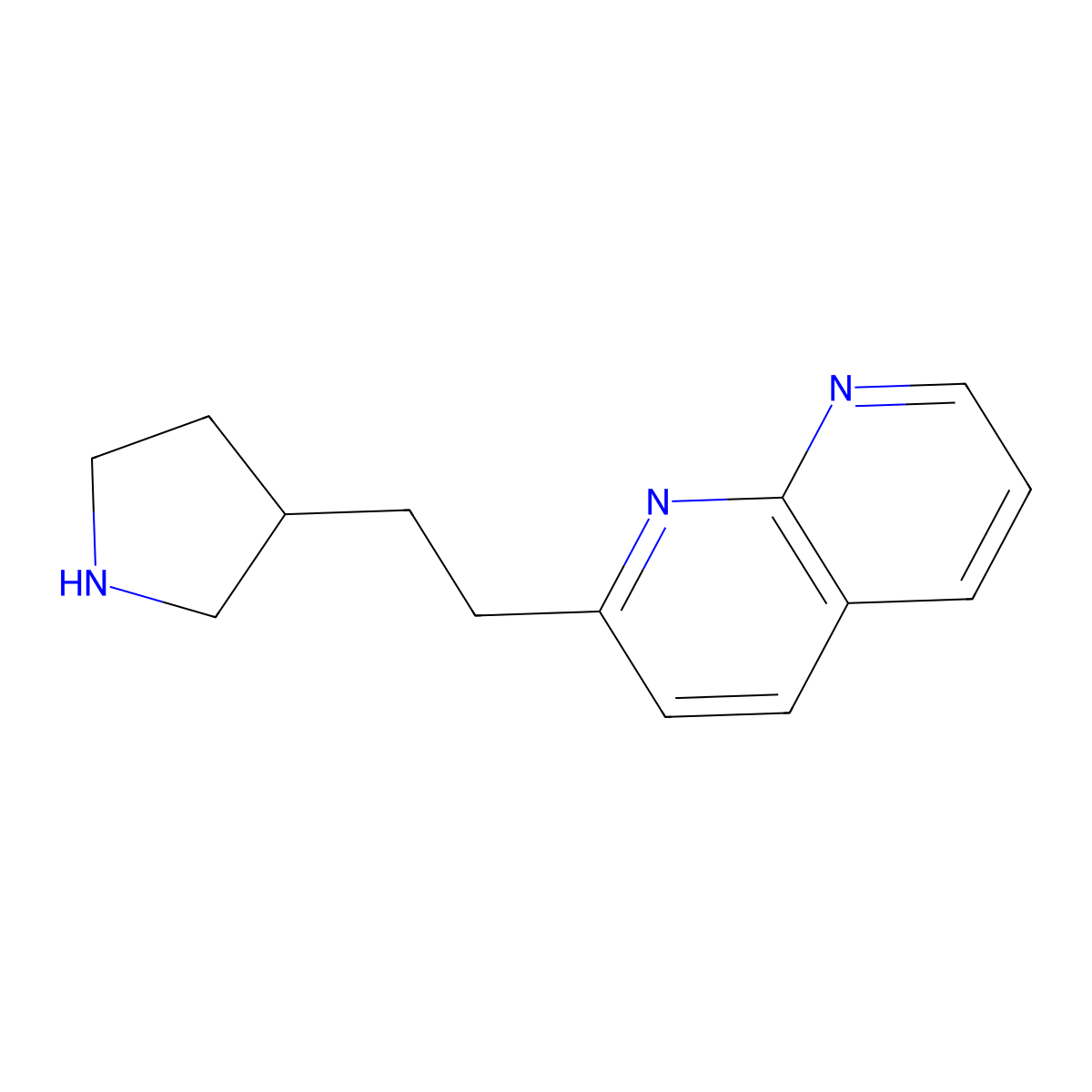 (R)-2-(2-(Pyrrolidin-3-yl)ethyl)-1,8-naphthyridine molecular structure, CAS 1629314-83-5