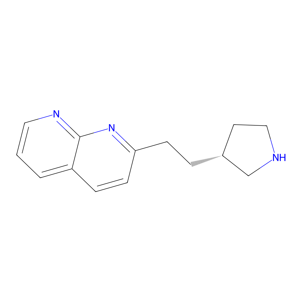 (R)-2-(2-(Pyrrolidin-3-yl)ethyl)-1,8-naphthyridine molecular structure, CAS 1629314-83-5