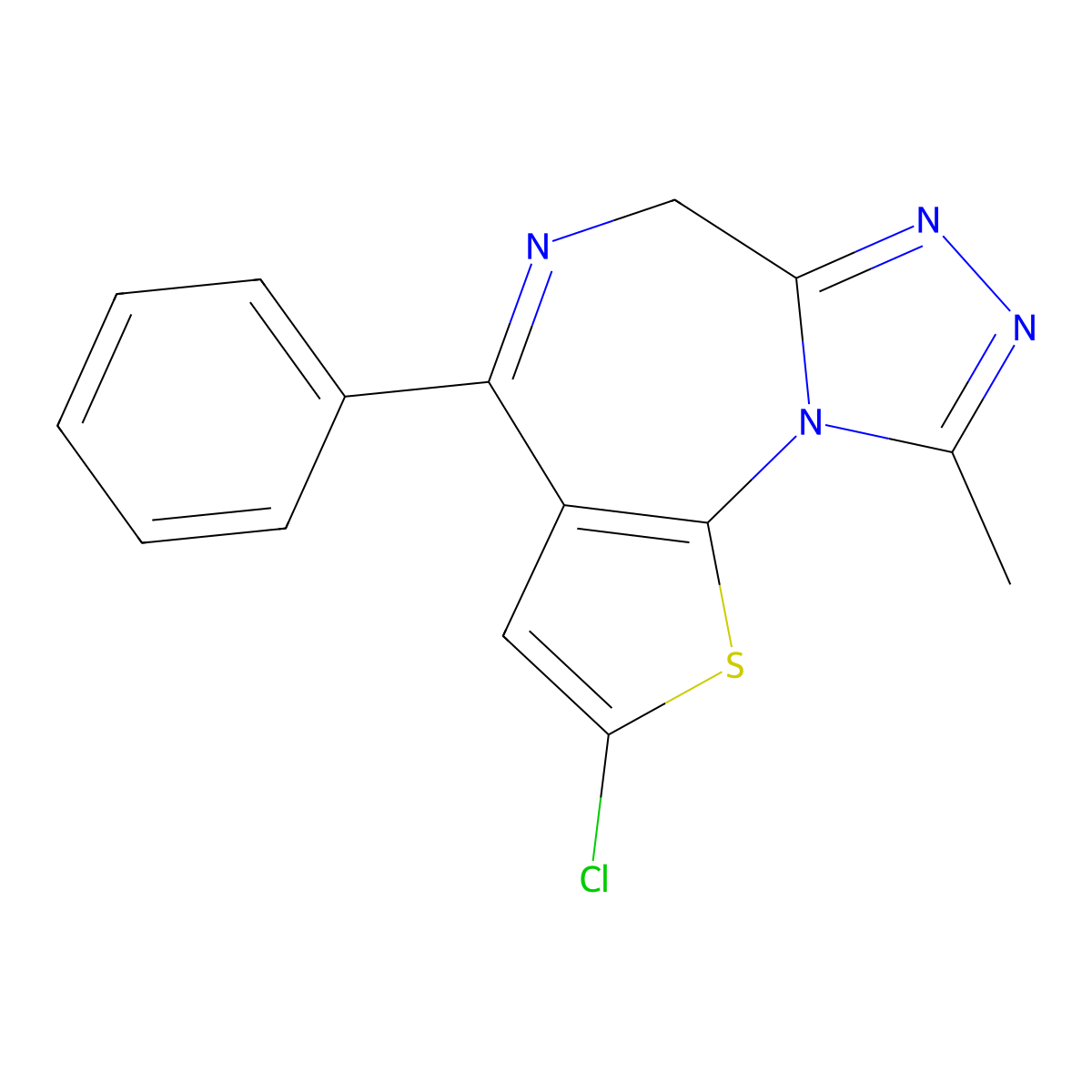 Deschloroclotizolam molecular structure, CAS 1629324-97-5