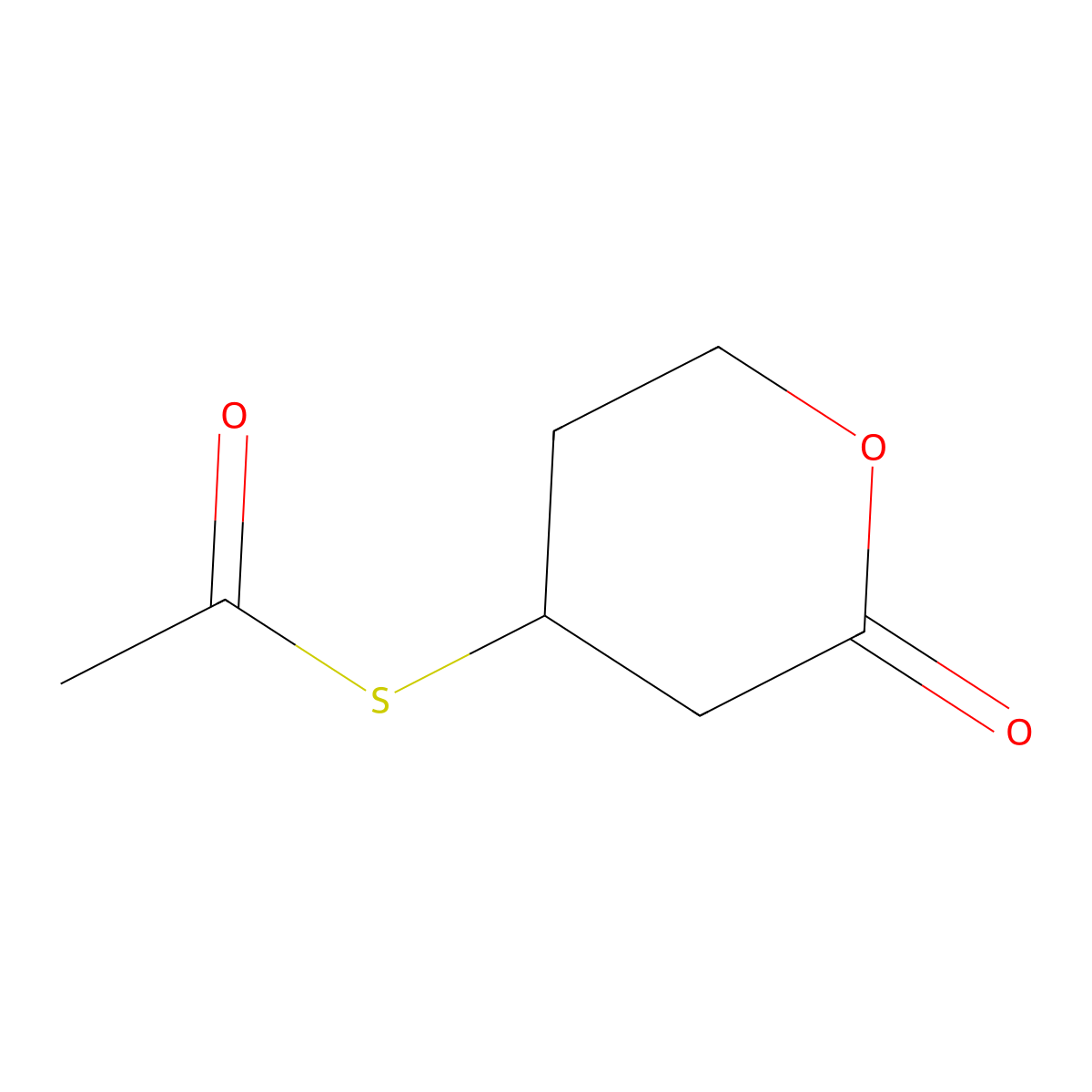 4-(Acetylsulfanyl)oxan-2-one molecular structure, CAS 1629354-27-3