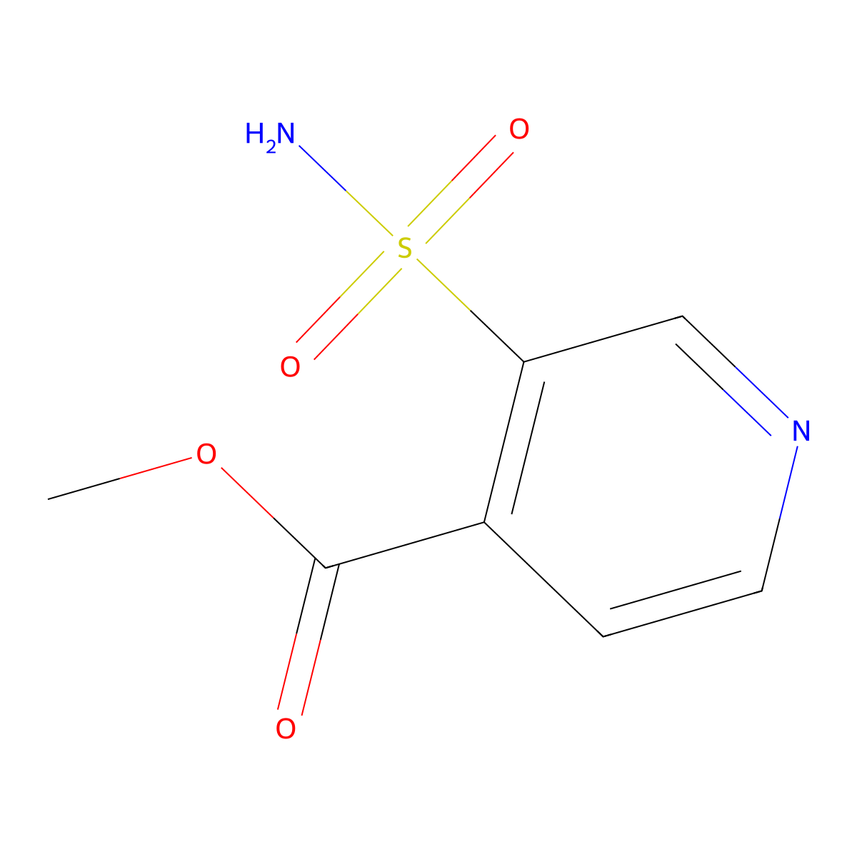 Methyl 3-sulfamoylpyridine-4-carboxylate molecular structure, CAS 1629440-60-3