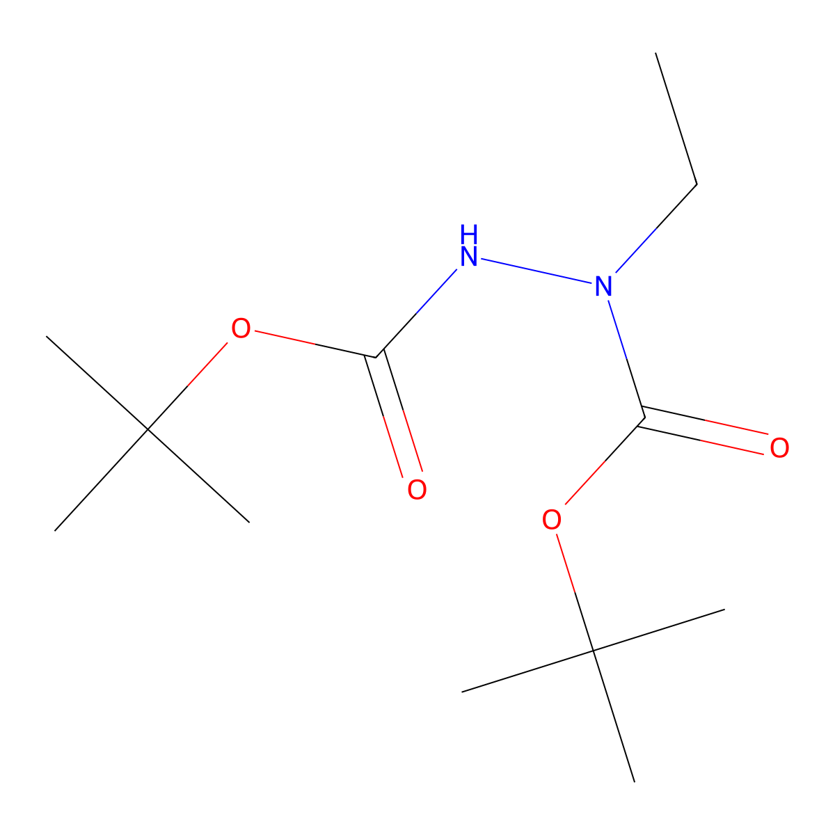 N'-[(Tert-butoxy)carbonyl]-N-ethyl(tert-butoxy)carbohydrazide molecular structure, CAS 1629442-09-6