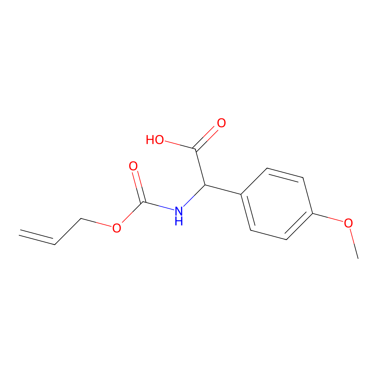 (2R)-2-(4-methoxyphenyl)-2-{[(prop-2-en-1-yloxy)carbonyl]amino}acetic acid molecular structure, CAS 1629468-39-8