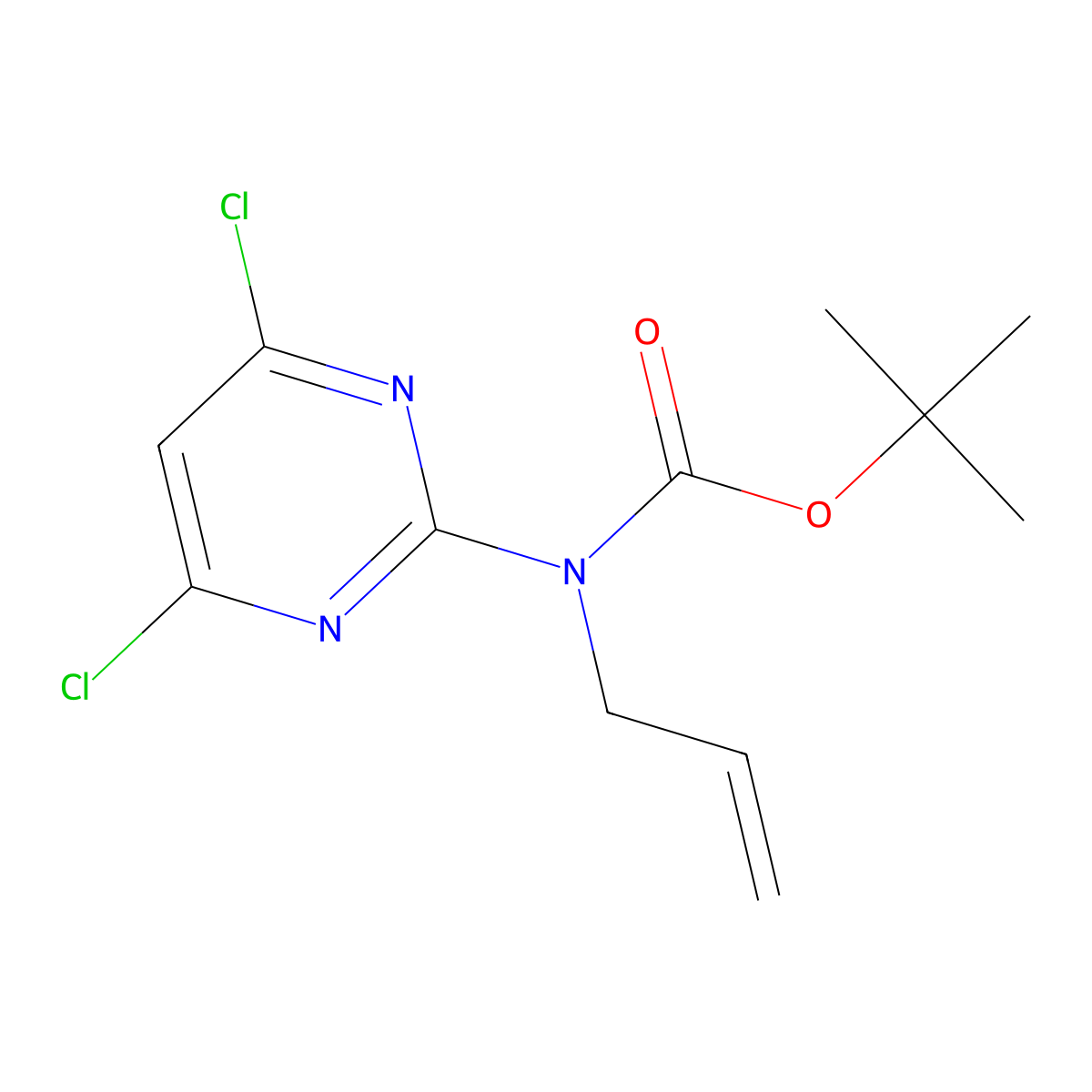 Tert-butyl allyl(4,6-dichloropyrimidin-2-yl)carbamate molecular structure, CAS 1629490-29-4