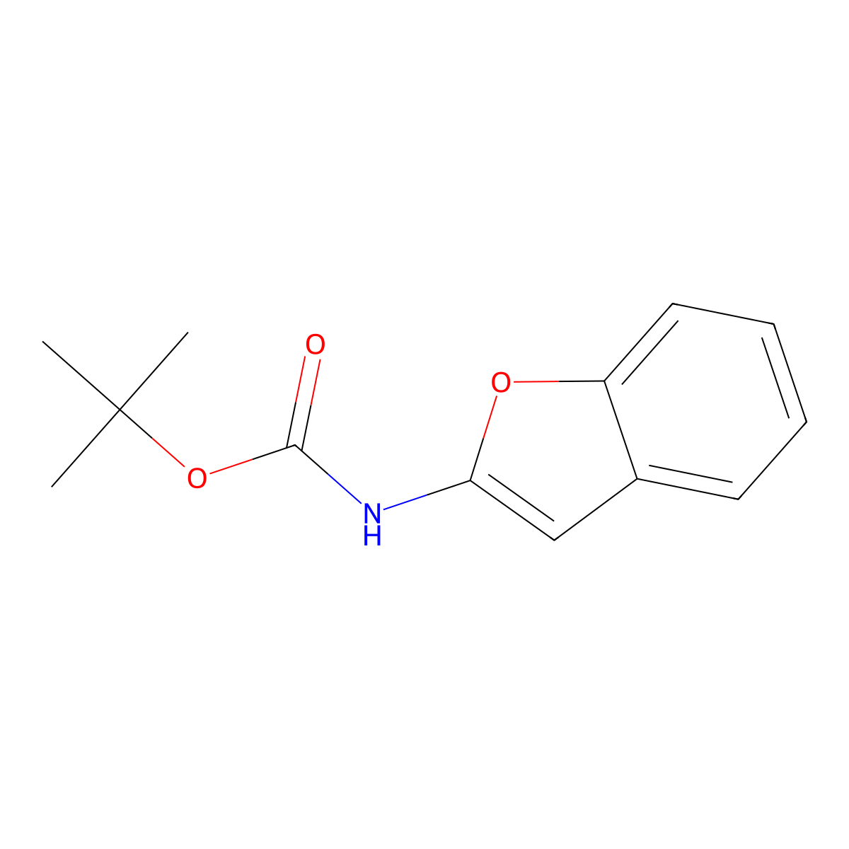 tert-butyl N-(1-benzofuran-2-yl)carbamate molecular structure, CAS 1629535-19-8