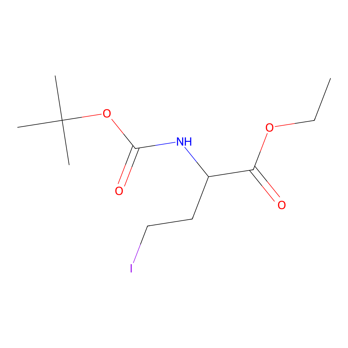 (S)-2-(Boc-amino)-4-iodobutyric acid ethyl ester molecular structure, CAS 162955-20-6
