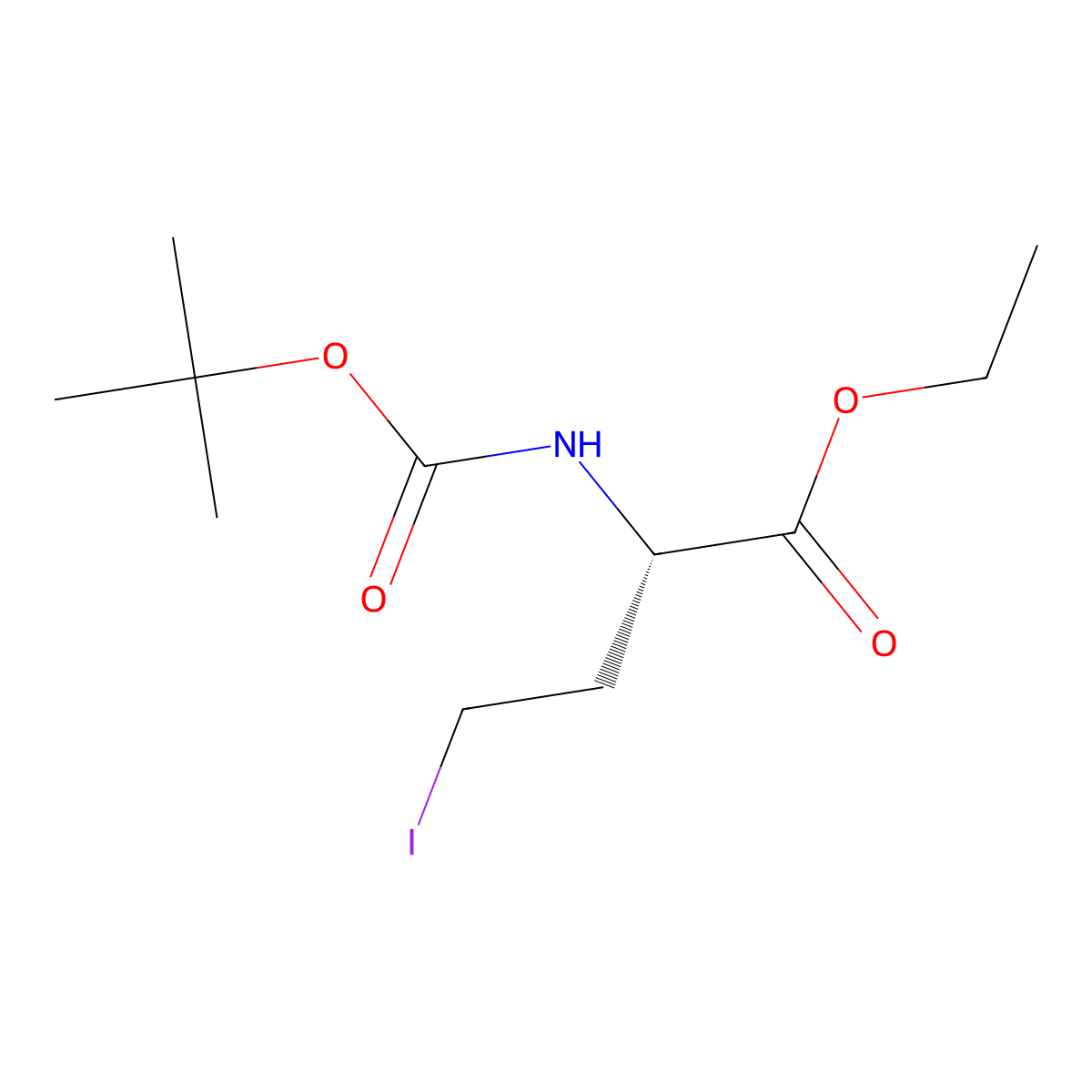 (S)-2-(Boc-amino)-4-iodobutyric acid ethyl ester molecular structure, CAS 162955-20-6