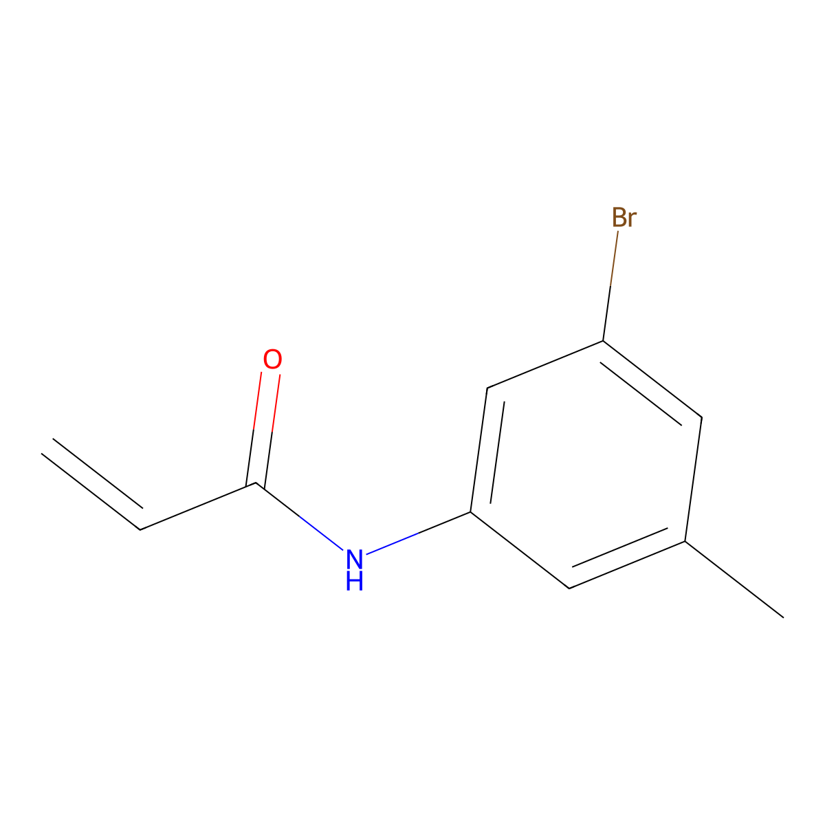 N-(3-bromo-5-methylphenyl)acrylamide molecular structure, CAS 1629585-54-1