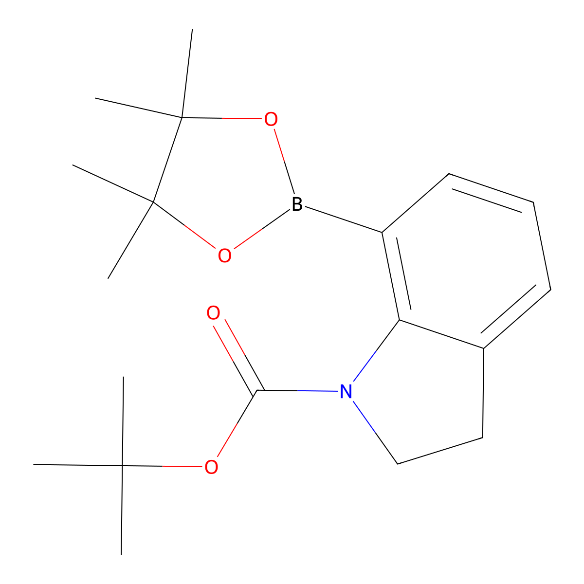 tert-Butyl 7-(4,4,5,5-tetramethyl-1,3,2-dioxaborolan-2-yl)indoline-1-carboxylate molecular structure, CAS 1629585-65-4