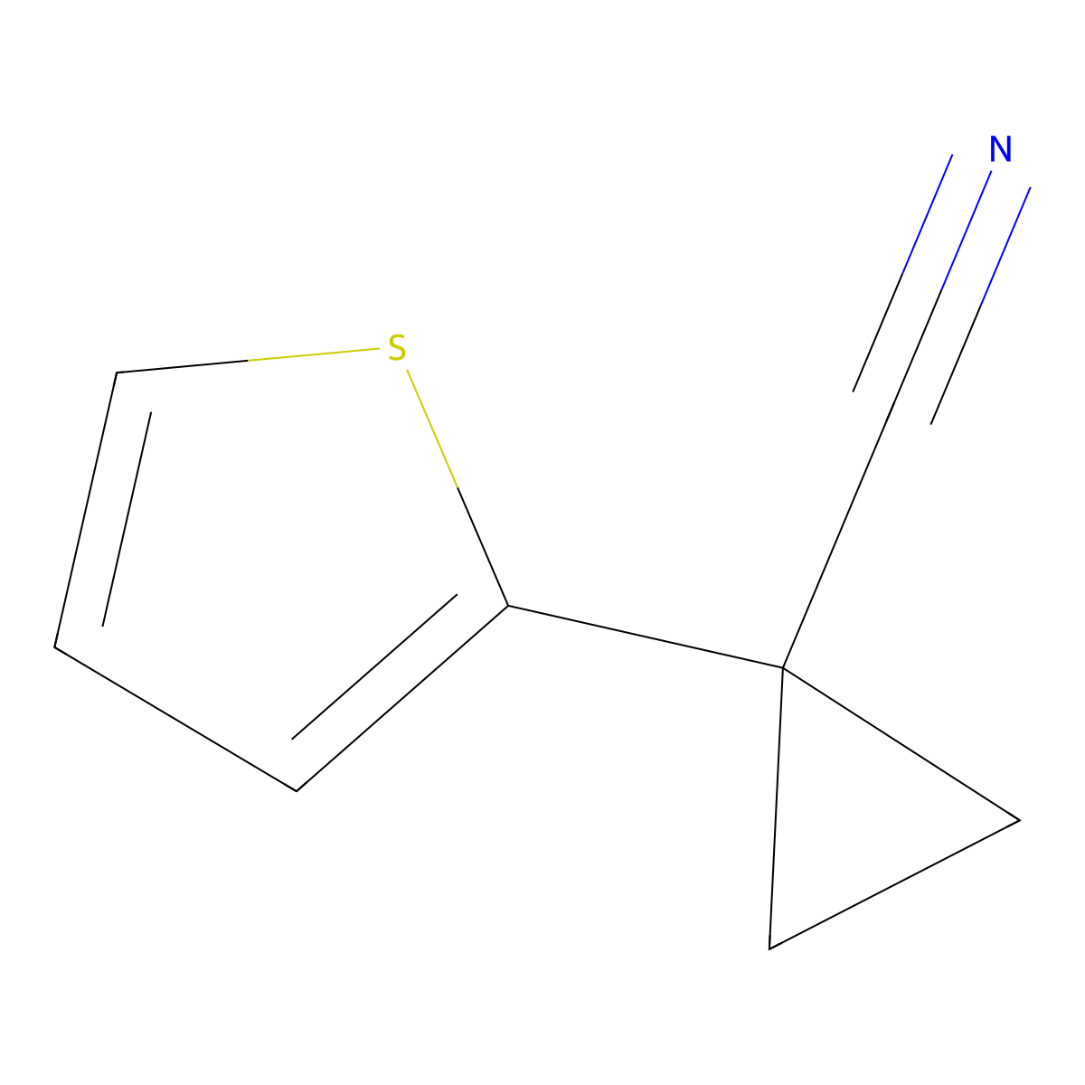 1-(Thiophen-2-yl)cyclopropanecarbonitrile molecular structure, CAS 162959-93-5