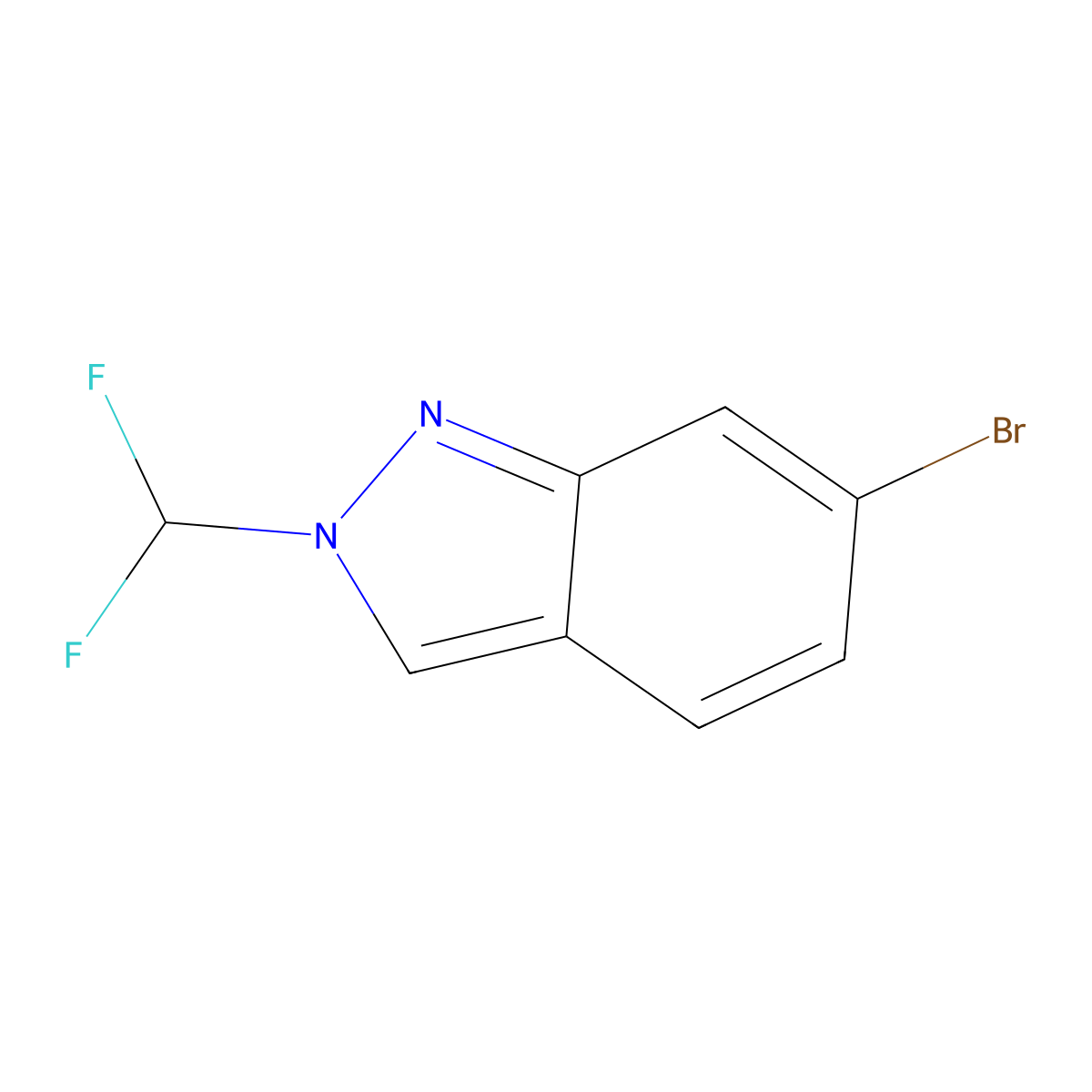 6-bromo-2-(difluoromethyl)-2H-indazole molecular structure, CAS 1629596-72-0