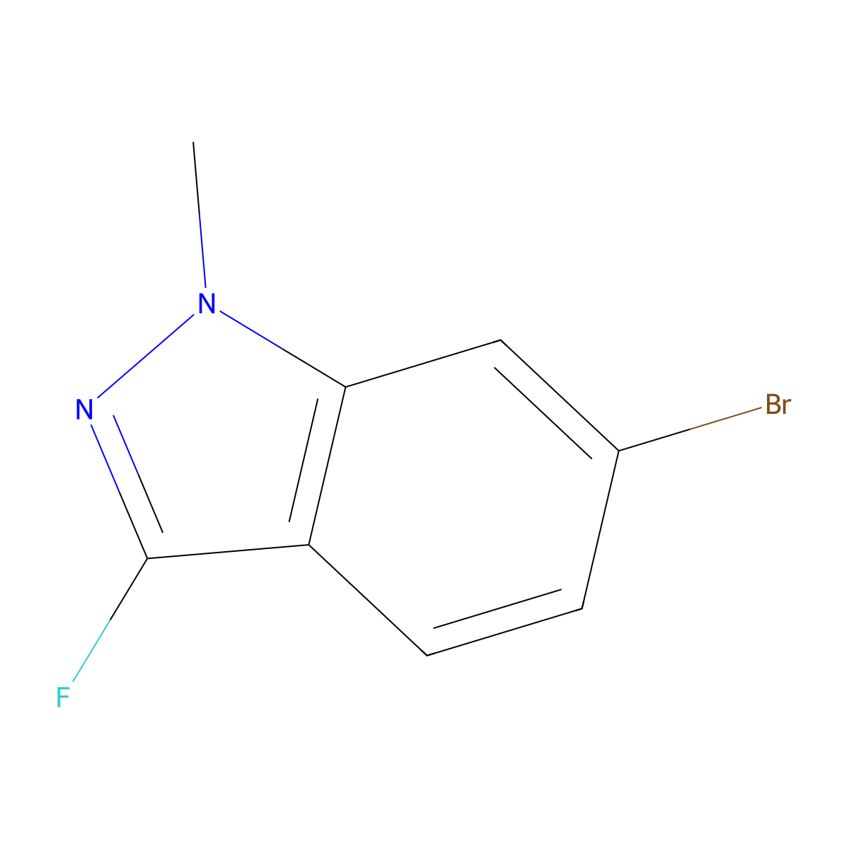 6-bromo-3-fluoro-1-methyl-1H-indazole molecular structure, CAS 1629596-76-4
