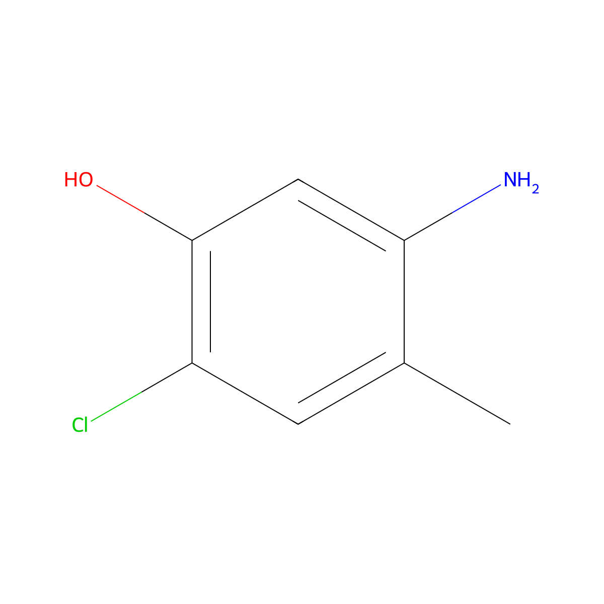 5-Amino-2-chloro-4-methylphenol molecular structure, CAS 16296-57-4
