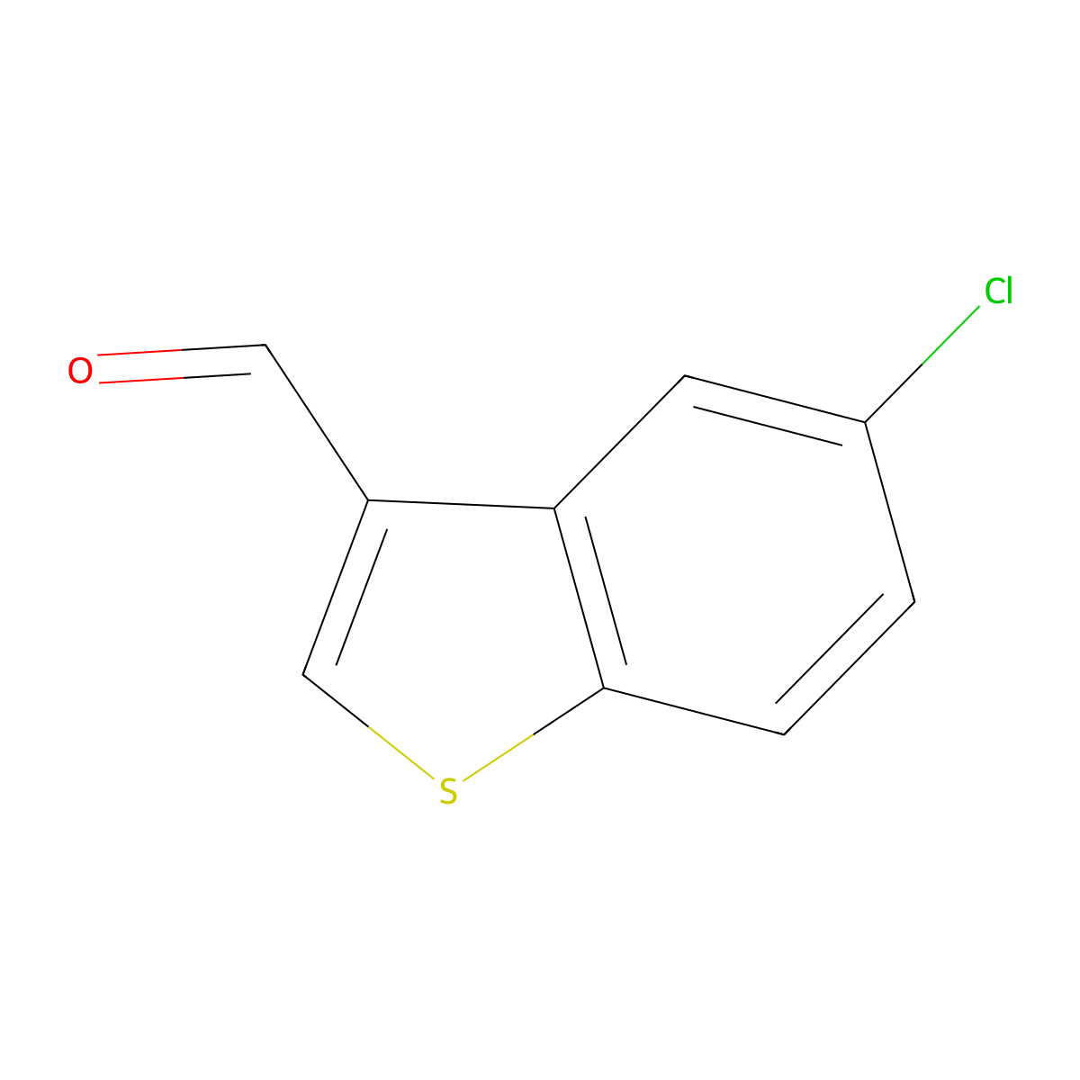 5-Chloro-1-benzothiophene-3-carbaldehyde molecular structure, CAS 16296-68-7