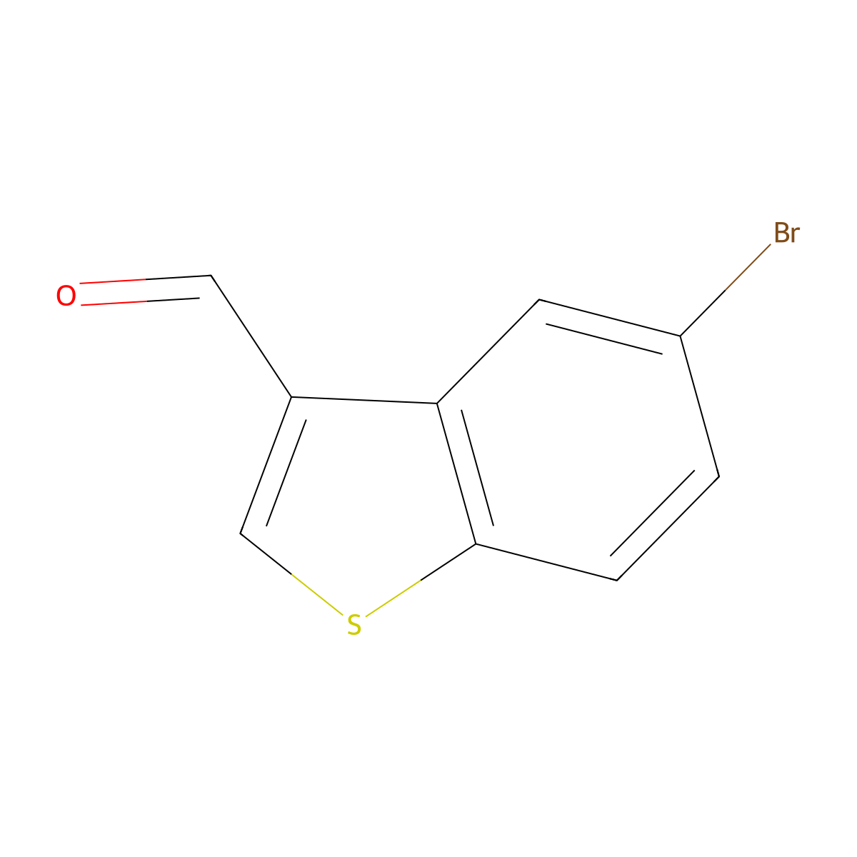 5-Bromo-1-benzothiophene-3-carbaldehyde molecular structure, CAS 16296-72-3