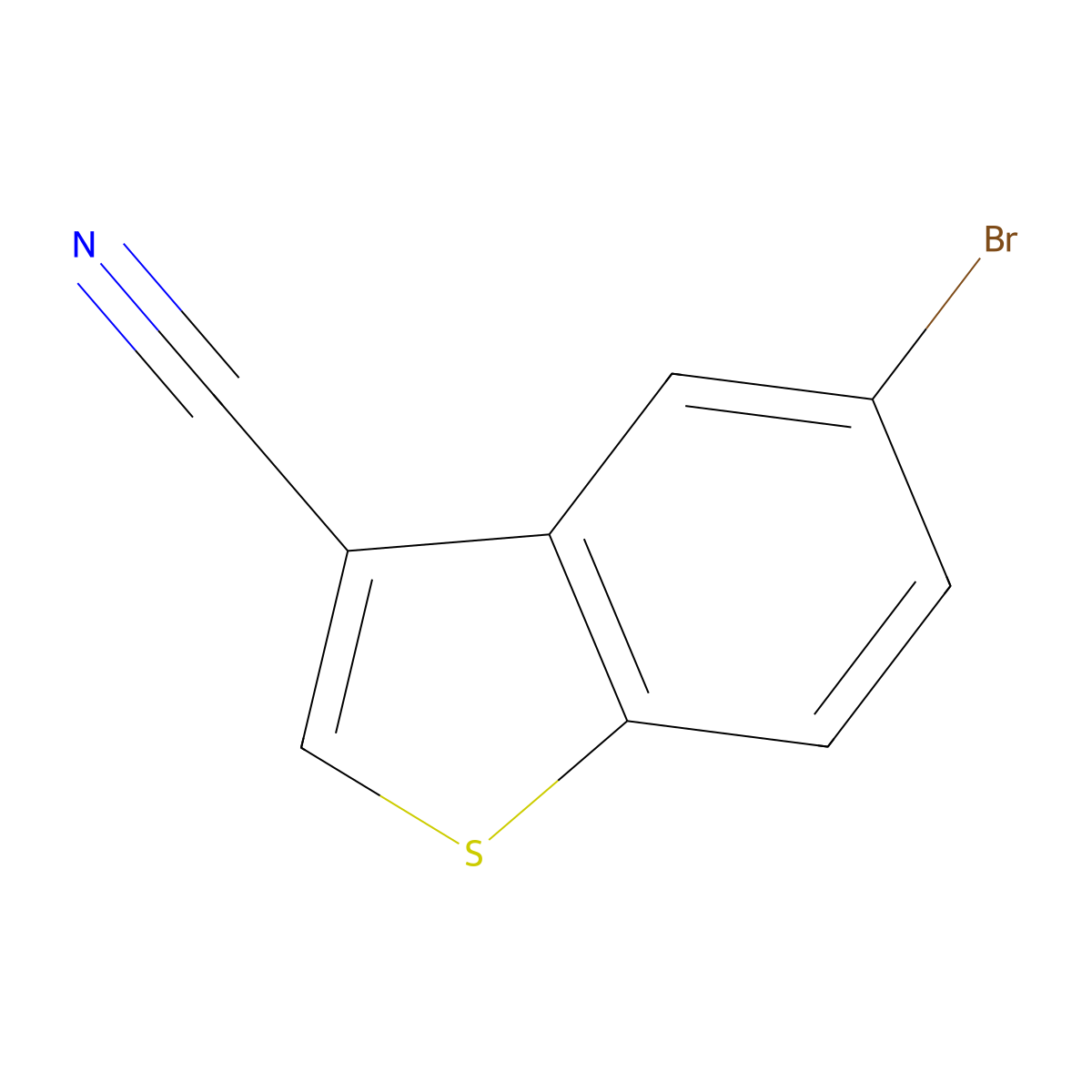 5-Bromo-1-benzothiophene-3-carbonitrile molecular structure, CAS 16296-80-3