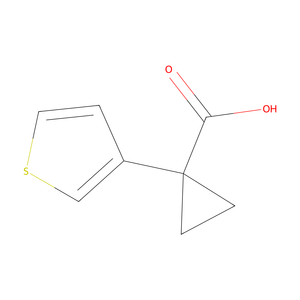 1-(Thiophen-3-yl)cyclopropanecarboxylic acid molecular structure, CAS 162960-00-1