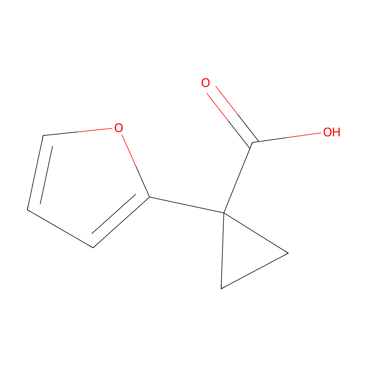 1-(Furan-2-yl)cyclopropane-1-carboxylic acid molecular structure, CAS 162960-09-0
