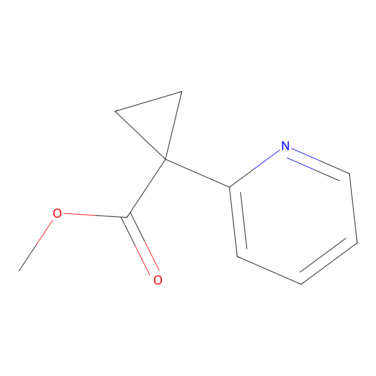 Methyl 1-(pyridin-2-yl)cyclopropanecarboxylate molecular structure, CAS 162960-27-2